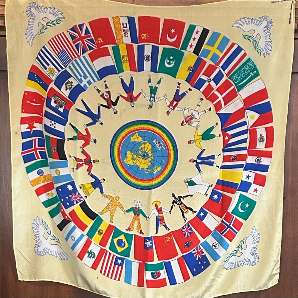 Vintage Global Harmony Why Can’t We Be Friends Scarf